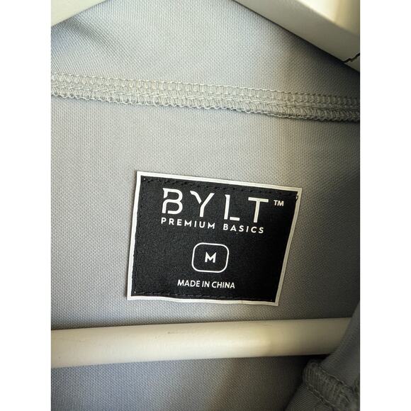 BYLT Premium Basics Hoodie Mens Medium Gray Elite Drop-Cut Long Sleeve Pullover - Picture 2 of 3